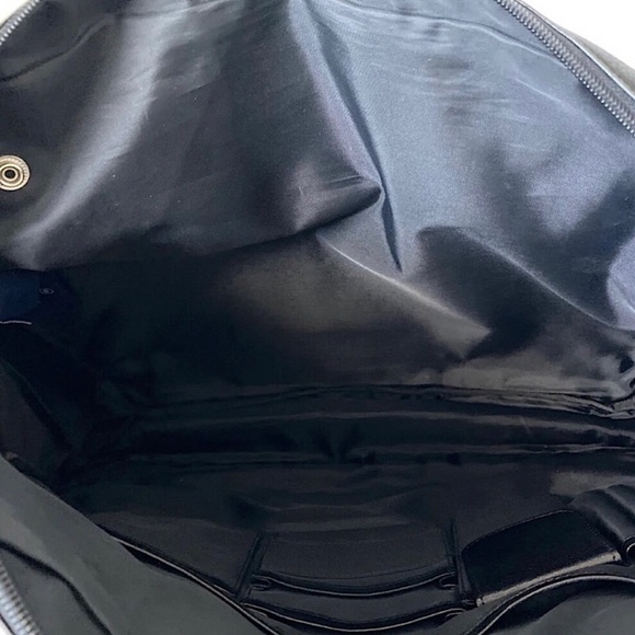 WRALPH LAUREN Black Leather /Canvas Top Handle Briefcase Crossbody Shoulder Bag - Picture 9 of 17